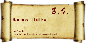 Bachna Ildikó névjegykártya